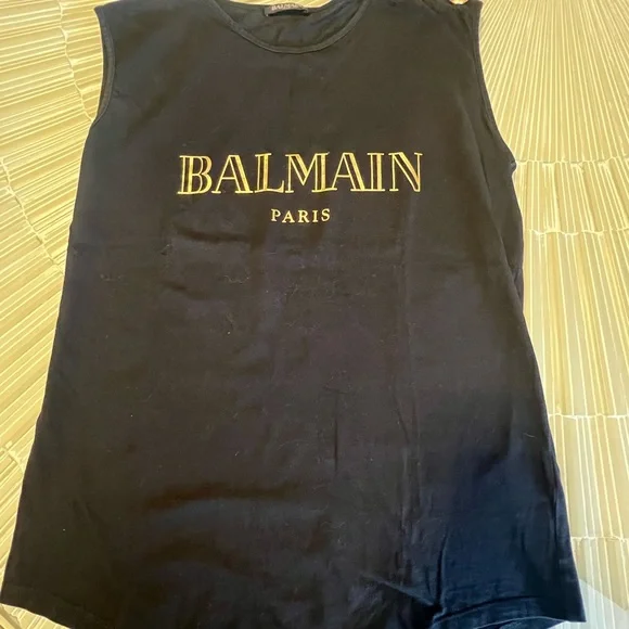Balmain Black Tee with Gold Accents - Picture 5 of 8